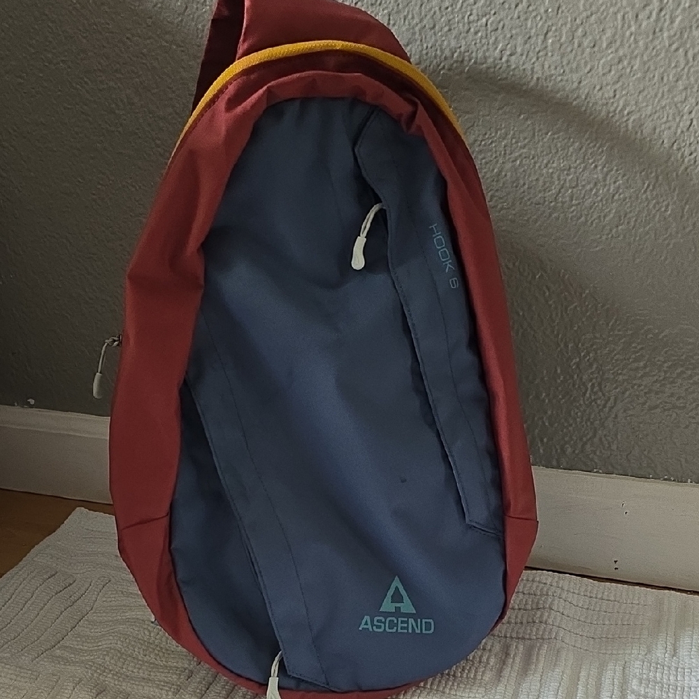 Ascend Hook 6 Red and Blue Backpack with Minimalist Design